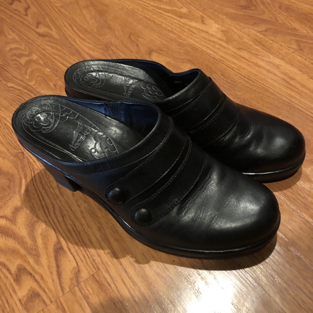 Dansko heeled leather mules